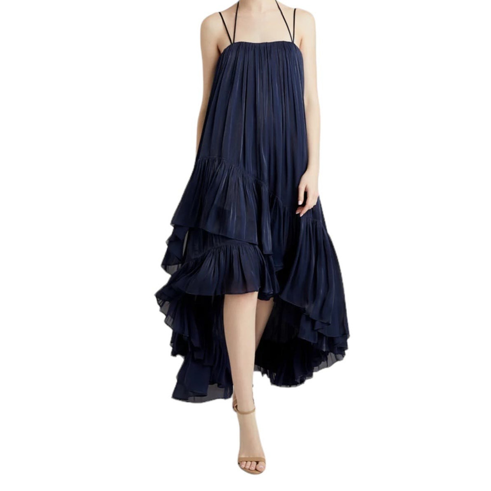 Cinq a Sept dress Soliel pleated sleeveless blue size 4